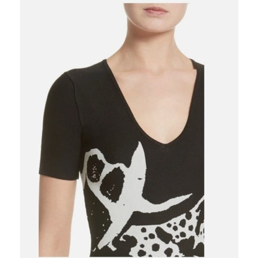Yigal Azrouël Black & White Jacquard Fit & Flare Dress Size M - Picture 14 of 16